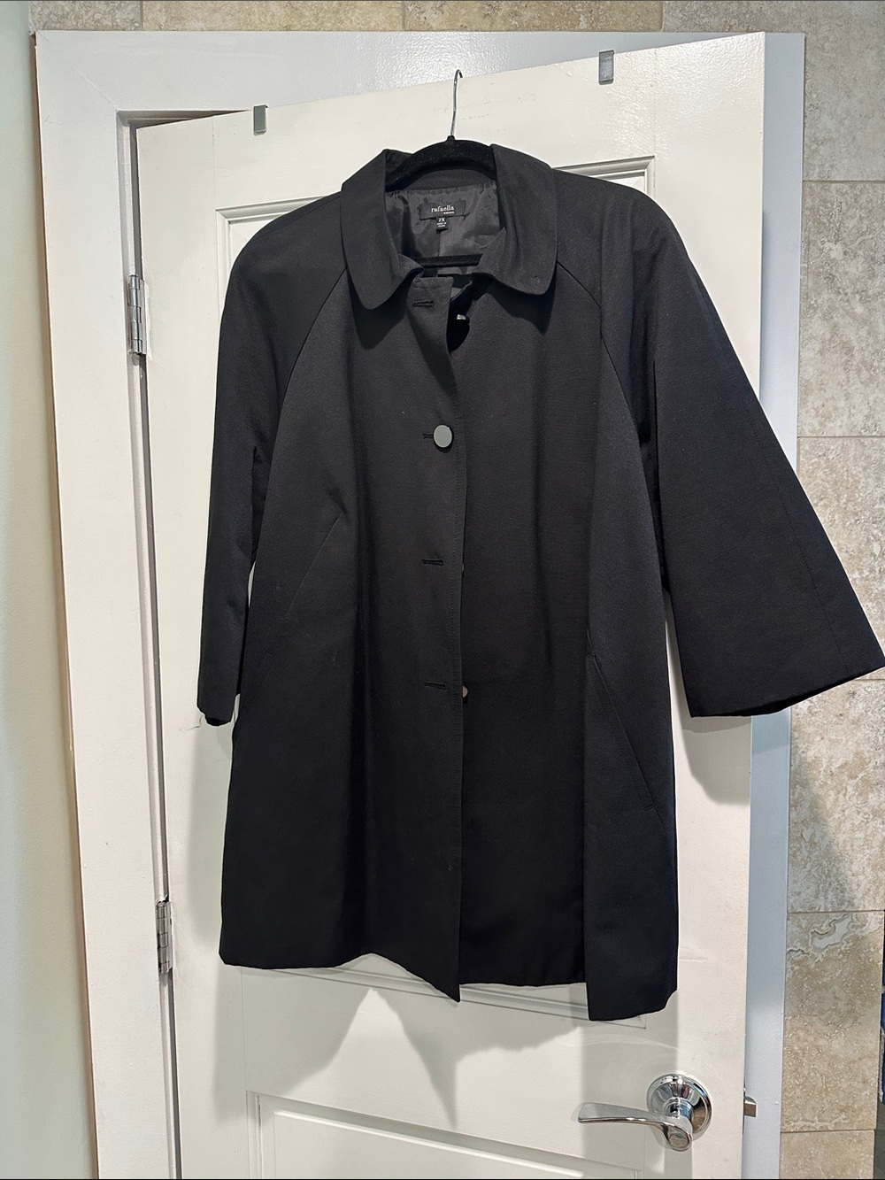 Rafaella Black A-Line Trench Coat